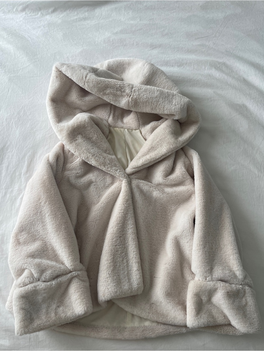 Japanese faux fur cape coat